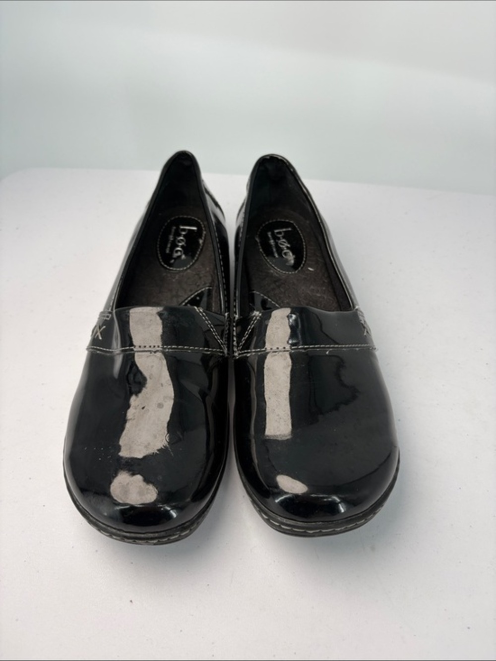 👘 b.o.c. Black Patent Slip-On Loafers
